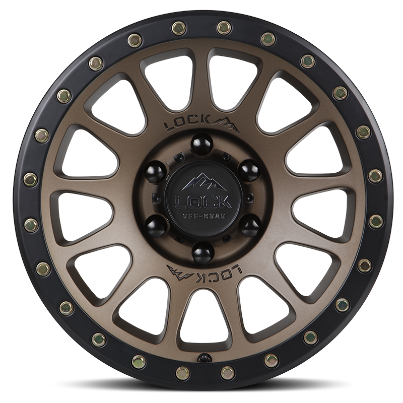 17x9 lock off-road yosemite matte desert bronze w matte black ring wheel 6x5.5 bolt pattern 0mm offset