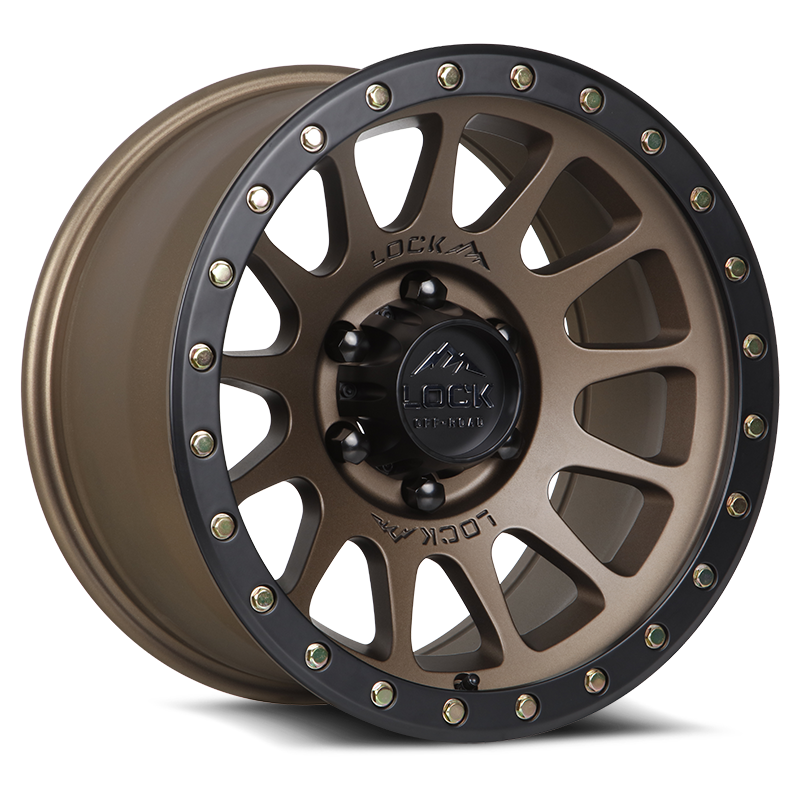 17x9 lock off-road yosemite matte desert bronze w matte black ring wheel 6x5.5 bolt pattern 0mm offset