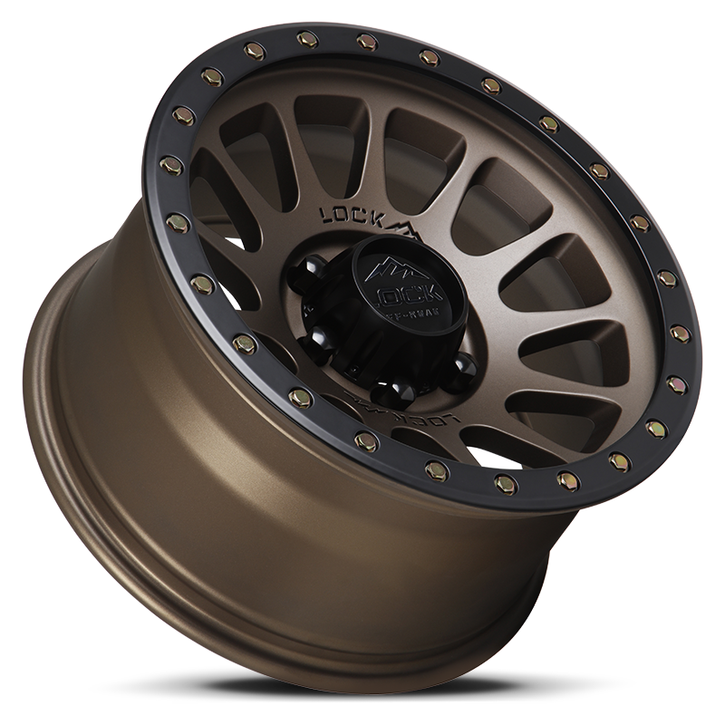17x9 lock off-road yosemite matte desert bronze w matte black ring wheel 6x5.5 bolt pattern 0mm offset