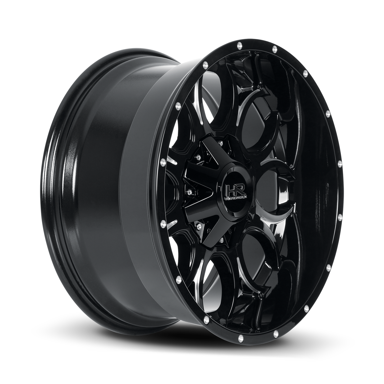 20x9 Hardrock H713 Horseshoe Blk Milled Wheel 6x5.5 Bolt Pattern 20mm Offset