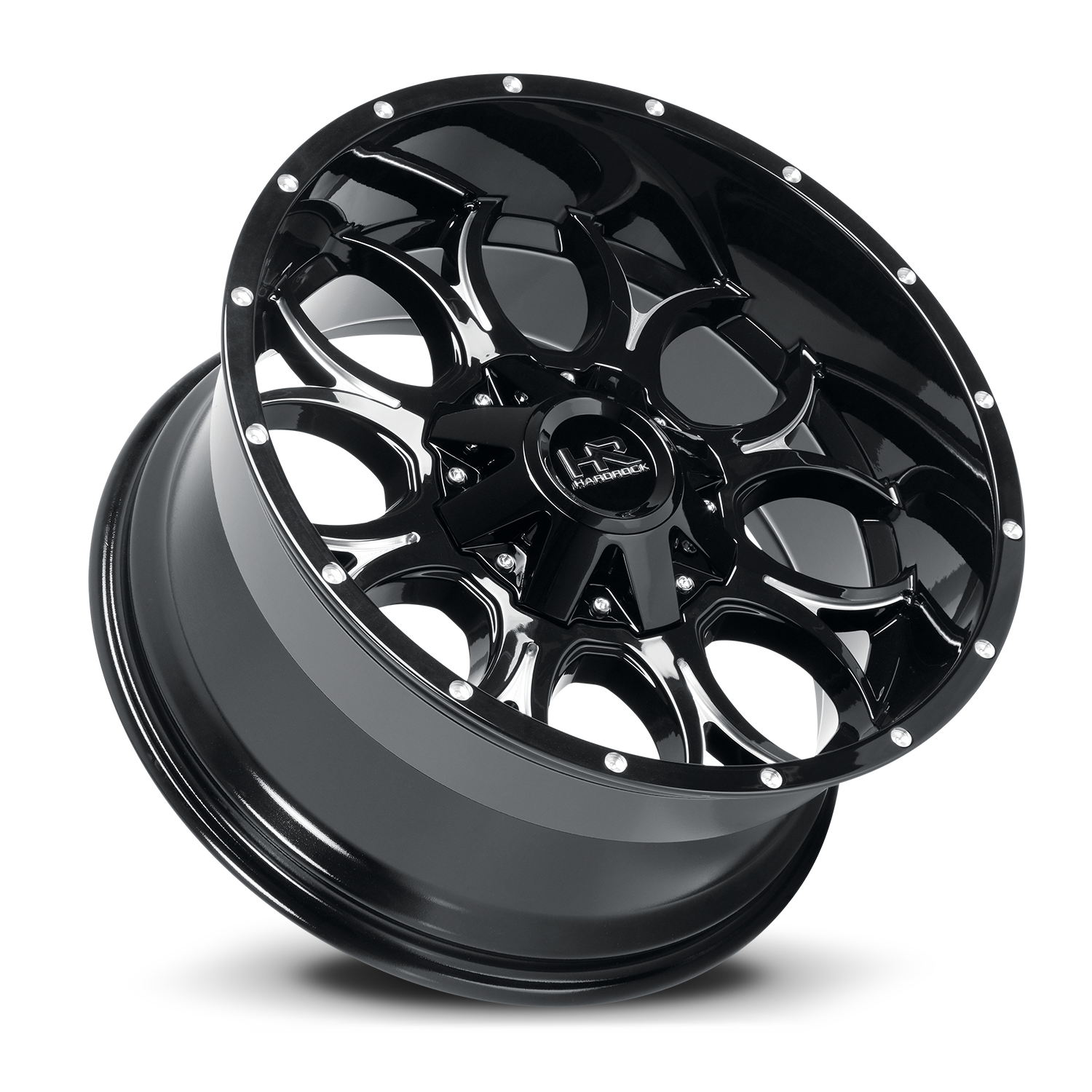 20x9 Hardrock H713 Horseshoe Blk Milled Wheel 6x5.5 Bolt Pattern 20mm Offset