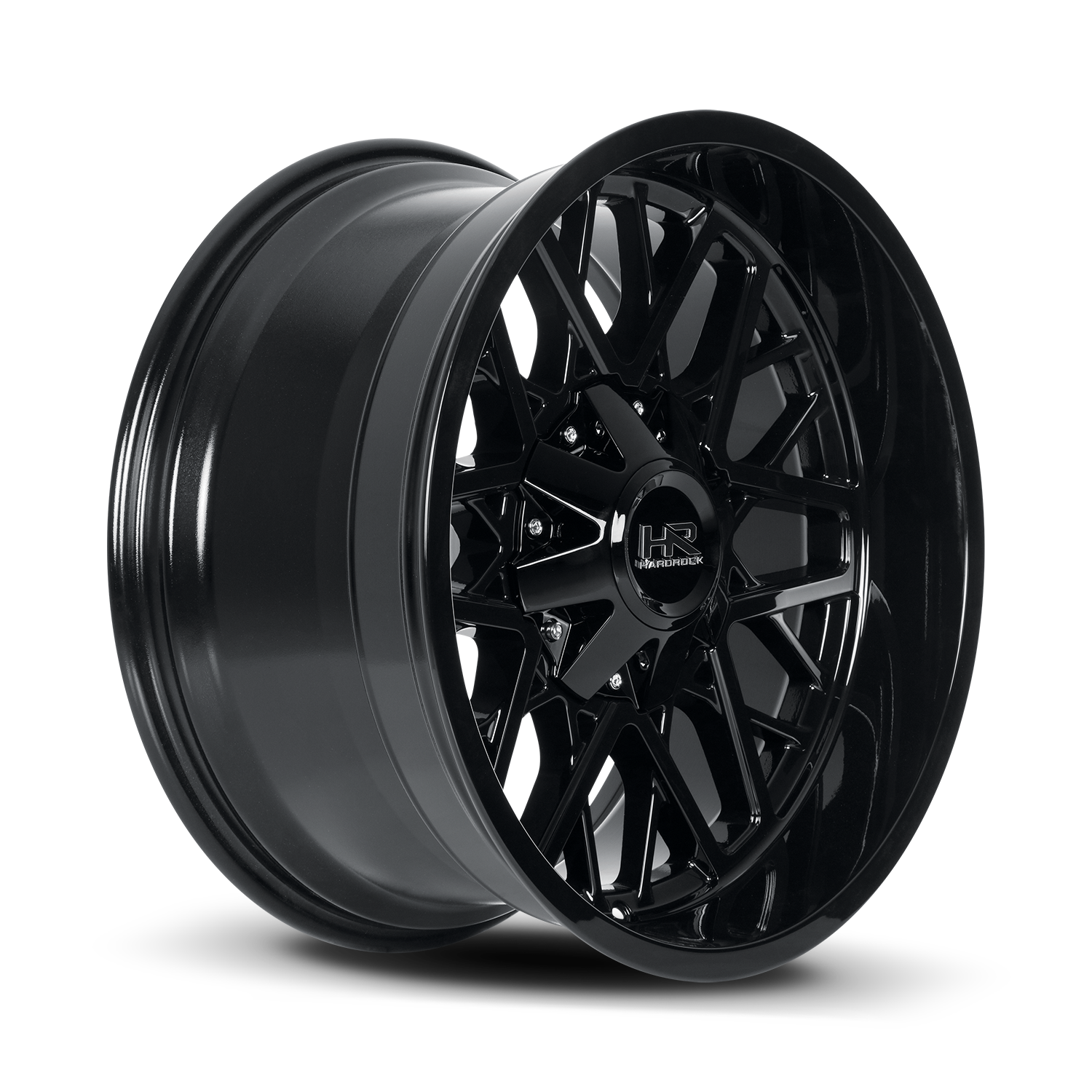 22x10 Hardrock H714 Bomber Gloss Black Wheel 6x5.5 Bolt Pattern -25mm Offset