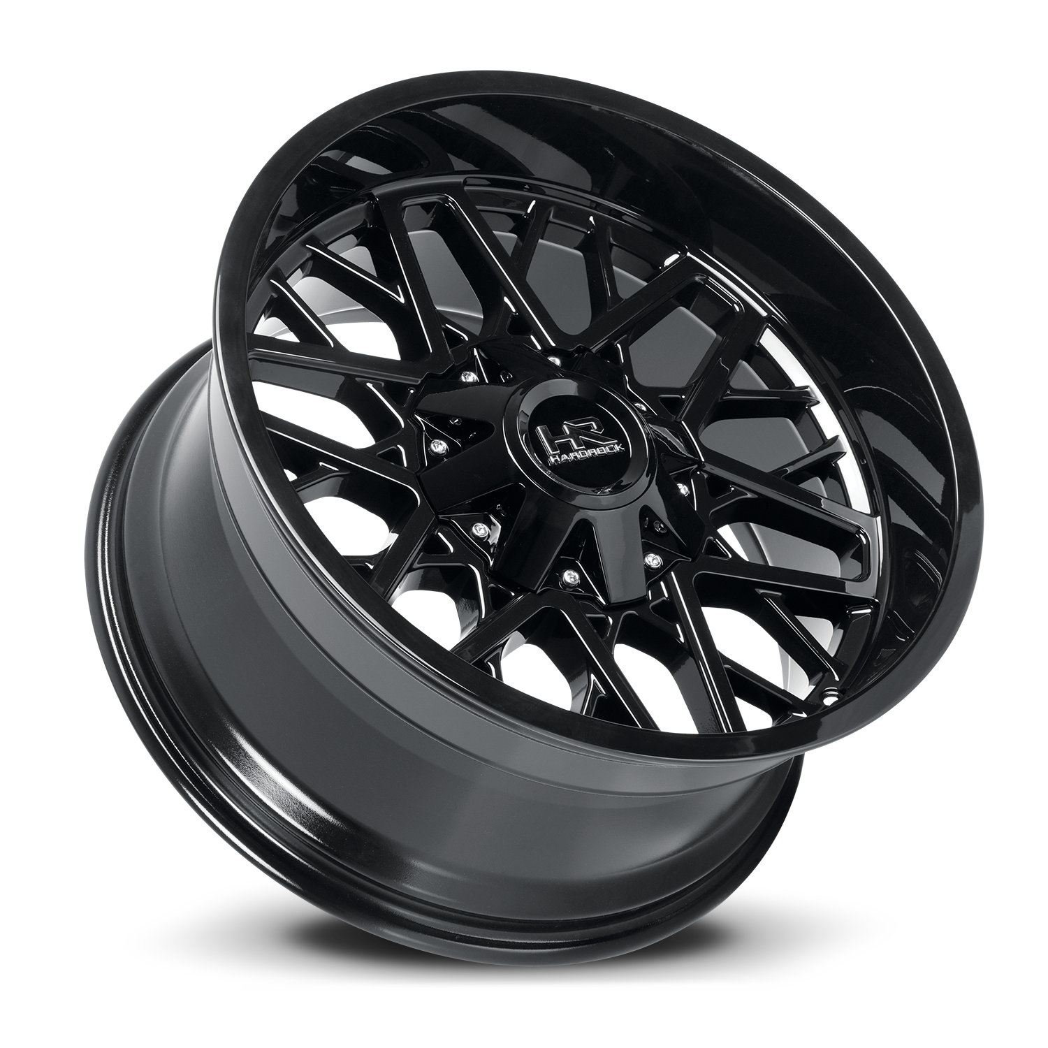 22x10 Hardrock H714 Bomber Blk Milled Wheel 6x5.5 Bolt Pattern -25mm Offset