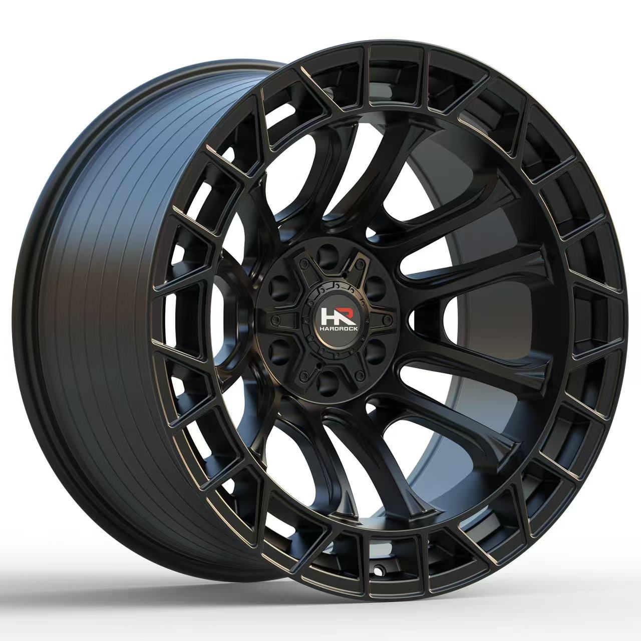 17x9 Hardrock H111 H111 Satin Black Wheel 6x5.5 Bolt Pattern -12mm Offset