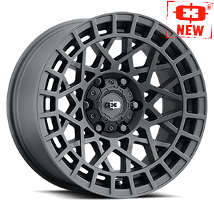 18x8.5 Vision 349 Savage Satin Black Wheel 5x4.5 Bolt Pattern 12mm Offset