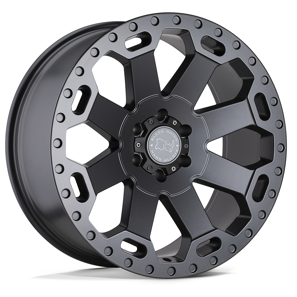 17x9 Black Rhino WAR Warlord Gray Wheel 6x5.5 Bolt Pattern  12 Offset